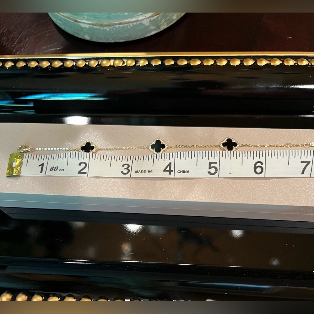 Rachel Zoe Black and Gold Clover Bracelet - Picture 7 of 7